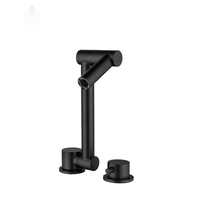 Robinet de cuisine thermostatique moderne SANIVITAL en céramique et acier inoxydable noir, pliable, monotrou, pour intérieur