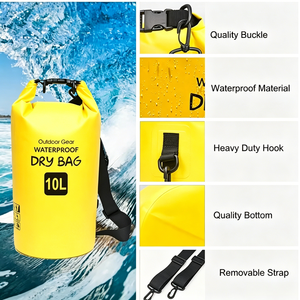 กระเป๋าแห้งกันน้ำ PVC ขนาด 15L 20L 30L จากโรงงานโดยตรง สำหรับพายเรือคายัค ว่ายน้ำ ล่องแก่ง และตั้งแคมป์ - Product Image 6