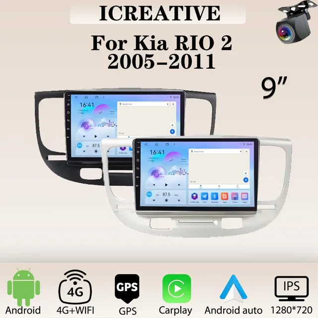 Car Radio Android for Kia RIO 2 2005 - 2011 Multimedia Carplay Video Player 2din Stereo Autoaudio Headunit 9 Inch Navigation GPS