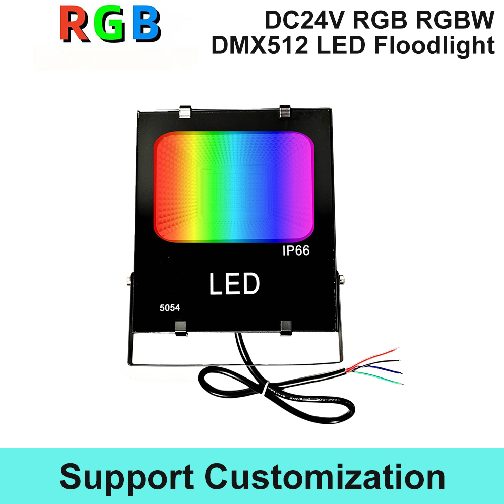 High Quality DC24V 50W 100W RGB RGBW DMX512 Digital Programmable LED Outdoor Waterproof Projector Floodlight Stage Light