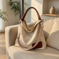 Sacs fourre-tout personnalisés Himmers de haute qualité, réutilisables, élégants, en toile de coton douce et en lin, extra larges, avec poignées et poche recyclée