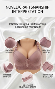 <span class=keywords><strong>Reggiseno</strong></span> Trendy da Donna con Effetto Push-Up, Senza Ferretto, Lingerie Plus Size, Intimo Floreale in <span class=keywords><strong>Pizzo</strong></span> Morbido 2026 - Product Image 6