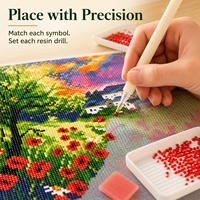 Kit de Peinture Diamant Premium KS Craft – Motif Paysage, Diamants Ronds, Effet Scintillant Cristallin, Toile Écologique DIY