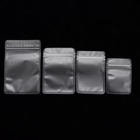 Petites pochettes zip-lock transparentes mates à fond plat personnalisées hologramme de feuille d'aluminium étanche stockage de chewing-gum alimentaire refermable
