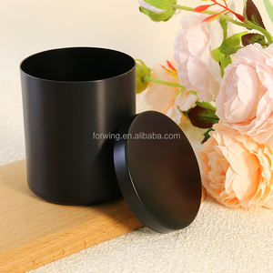 ภาชนะใส่เทียนทรงกระบอกทำจากอลูมิเนียมหรูหราพร้อมฝาโลหะโถเทียนสำหรับทำเทียน - Product Image 3