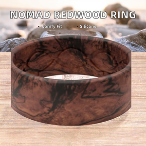 Cincin Kawin Pria Groove Life Nomad Silikon Berlapis Emas Rose & Platinum dengan Setting Cakar Hati 8mm, Ukuran 11, Nyaman Dipakai - Product Image 2