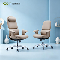 Chaise de bureau à dossier haut, chaise de bureau exécutive en cuir, chaise de bureau ergonomique en cuir moderne, chaise pivotante confortable pour le bureau