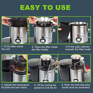 Cafulong-máquina de cocina 4 en 1, exprimidor, licuadora, exprimidor, procesador de zumo de frutas y verduras - Product Image 3