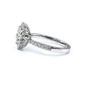 Vente en gros de bijoux fantaisie mignons et tendance, personnalisés, de haute qualité, en or blanc 18 carats, avec diamants véritables, pour fiançailles, cadeaux, fêtes, mariages, design en forme de cœur - Product Image 2