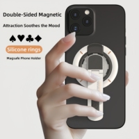 Support de téléphone magnétique pliable pour bureau, rotation à 360°, double face, flexible, en alliage d'aluminium