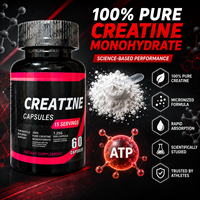Capsules de créatine monohydrate personnalisées OEM 2500 mg, 60 unités, complément pré-entraînement pour la force, la puissance, l'endurance et la musculation