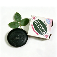 Savon antiseptique MEKAKO en gros, barre de savon ronde noire de 100g, protection contre les germes, savon jetable pour hôtel, savon pour le bain et le nettoyage des mains