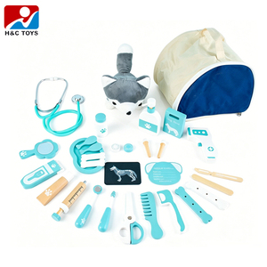 Ensemble de jouets de docteur pour animaux de compagnie, équipement médical simulé, <span class=keywords><strong>jouet</strong></span> en bois, jeu de rôle de docteur pour enfants, ensemble de jeu d'imitation - Product Image 2