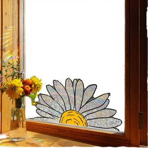 Wholesale Iridescent Static Cling PVC UV Printed Sunflower Bee <b>Window</b> Stickers Sun Catcher Home Decor Glass <b>Decals</b> - Product Image 4