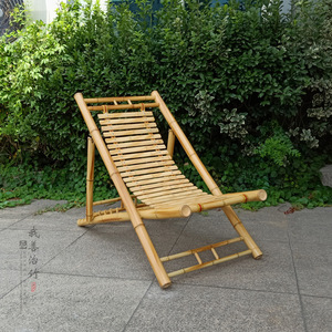 Bamboo <b>Recliner</b> <b>Chair</b> 60x32x110cm <b>Folding</b> Tilting Outdoor Beach <b>Chair</b> Handmade <b>Garden</b> Furniture - Product Image 2
