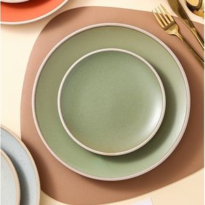 Disesuaikan Nordic ukuran yang berbeda warna <span class=keywords><strong>Solid</strong></span> keramik Steak Pasta Pizza piring makan malam piring pengisi daya rumah tangga untuk pernikahan - Product Image 4