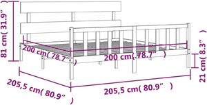 Semplice struttura del <span class=keywords><strong>letto</strong></span> con testiera in legno massello 200x200 cm - Product Image 4
