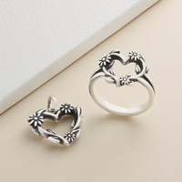 Bague empilable en argent sterling S925 James Avery, couronne, nœud, double marguerite en forme de cœur, bague en forme de cœur, bijoux de mode pour femmes