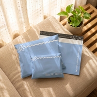 Sacs d'expédition en polyéthylène bleu bébé personnalisés avec logo imprimé, pour colis de vêtements, enveloppes d'expédition, sacs de courrier recyclables