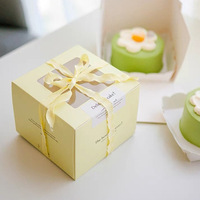 Boîtes à gâteaux pliables colorées de 6 à 8 pouces avec lien en corde pour desserts et emballage de gâteaux