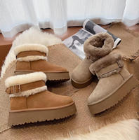 Bottes de randonnée d'hiver chaudes, résistantes à l'usure, imperméables et antidérapantes avec du véritable cuir de mouton et de la laine et un poids de tissu de 500 g