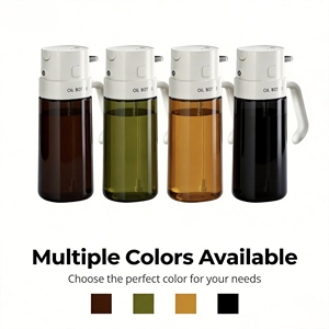 Dispensador de Aceite de Vidrio 2 en 1 de Gran Capacidad (550 ml) en Gris Oscuro, Blanco y Verde para Cocina, Rociador de Aceite para Salsas - Product Image 2