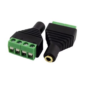<span class=keywords><strong>Conector</strong></span> chapado en oro de 3.5mm <span class=keywords><strong>hembra</strong></span> de 4 polos a adaptador de terminal Balun de audio y video con tornillo AV para auriculares - Product Image 4