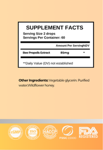 Extrait de propolis d'abeille de haute qualité en gros sous marque privée, gouttes liquides en suspension, complément alimentaire antioxydant à bon prix - Product Image 6