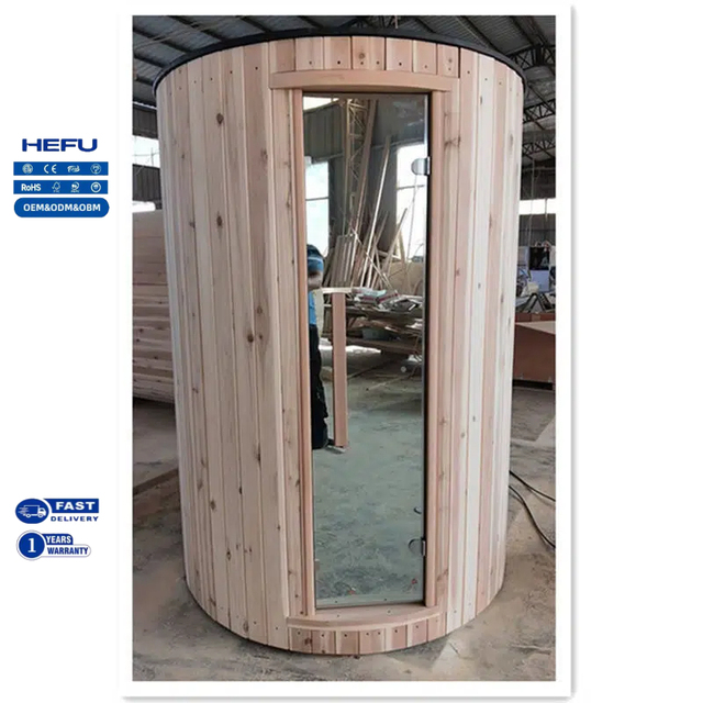 2025 Hot Sale Barrel 2-Person Portable Sauna Low Emf Infrared with Hot Rock Modern Design for Bedroom 2+Person+Sauna