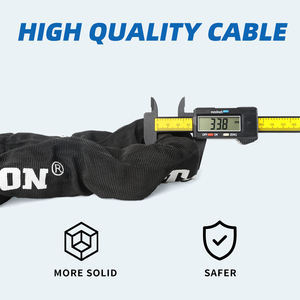 Serrures Tonyon <span class=keywords><strong>ART</strong></span> 4 étoiles Anti-vol Vélo Haute sécurité Chaîne de verrouillage robuste Cadenas pour vélo Moto Chaîne de verrouillage - Product Image 2