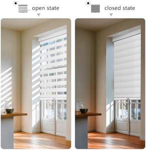 Tende Zebra senza fili bianche doppio <span class=keywords><strong>rullo</strong></span> doppio strato tende per finestre giorno e notte facile installazione tende porta - Product Image 2