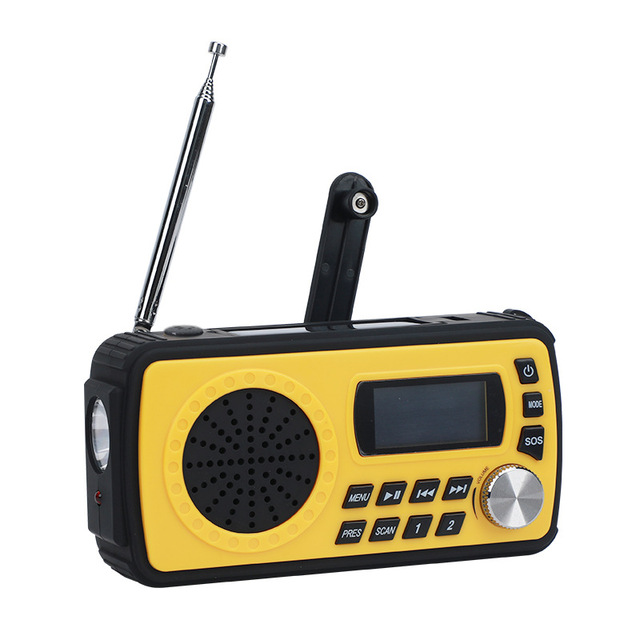 Emergency Solar BT Radio AM FM NOAA USB TF BT MP3 Hand Crank Dynamo 4000mAh Power Bank LED Flashlight SOS Outdoor Survival Radio