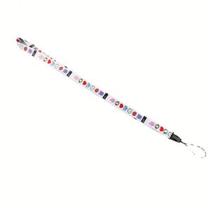 1.5MM Detachable <b>Polyester</b> <b>Lanyard</b> With Cartoon Floral Heat Transfer Print for Phone Case ID Badge Holder - Product Image 5