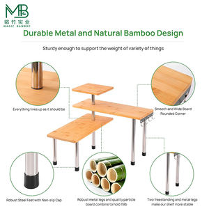 Étagère <span class=keywords><strong>de</strong></span> rangement d'angle <span class=keywords><strong>de</strong></span> bureau en bambou <span class=keywords><strong>de</strong></span> haute qualité à 3 niveaux, étagère multifonctionnelle pour pots à épices pour la <span class=keywords><strong>cuisine</strong></span> - Product Image 3