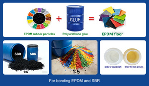 Gránulos de caucho EPDM, adhesivo de poliuretano para pistas de atletismo, no tóxico, resistente a la intemperie, larga vida útil, ideal - Product Image 3
