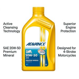 Aceite de Motor para Motocicleta <span class=keywords><strong>Shell</strong></span> AX5 <span class=keywords><strong>20w50</strong></span> 4T 1L, Aceite Mineral Premium para una Conducción Más Suave y una Mayor Vida Útil del Motor - Product Image 1