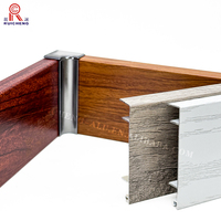 Plinthe murale en aluminium couleur grain de bois plinthe borad profil pour accessoires de construction