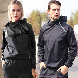 Ensemble de sport deux pièces à capuche pour homme grande taille, avec taille élastique, pour la course, la maison, le <span class=keywords><strong>sauna</strong></span>, la sudation, la perte de poids et la boxe - Product Image 4