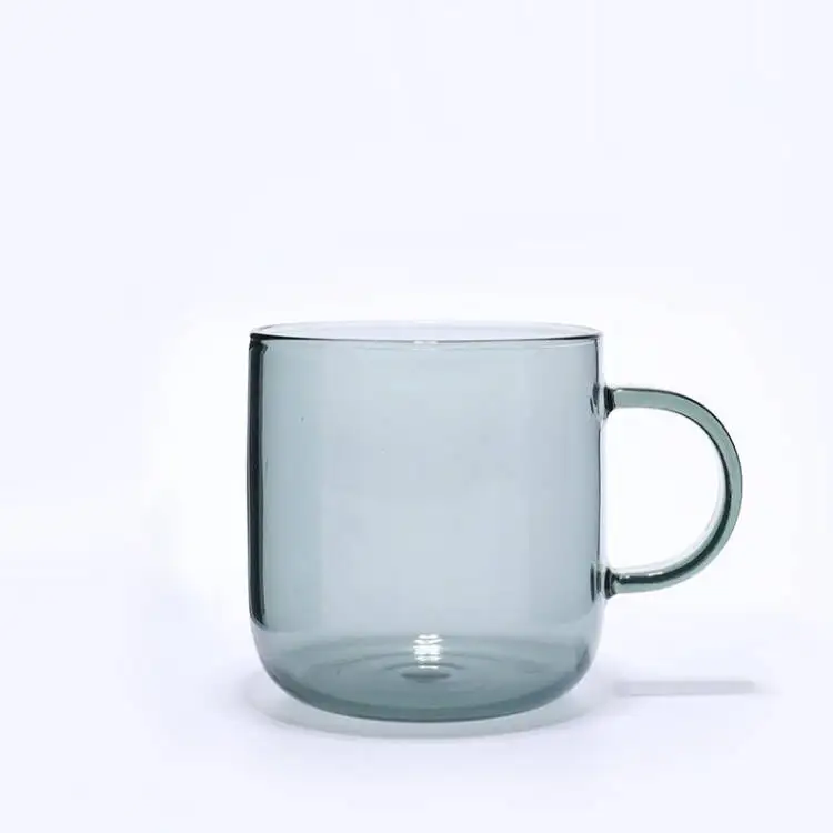 Taza de cristal de arcoíris creativa resistente al calor de 350ml, taza de café de vidrio transparente para agua, té de la leche, tazas de vidrio de borosilicato personalizadas