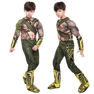 Aquaman <b>Cosplay</b> Costume For Kids 8-13 Years Neptune Theme Stage Performance <b>Outfit</b> Polyester Material - Product Image 4