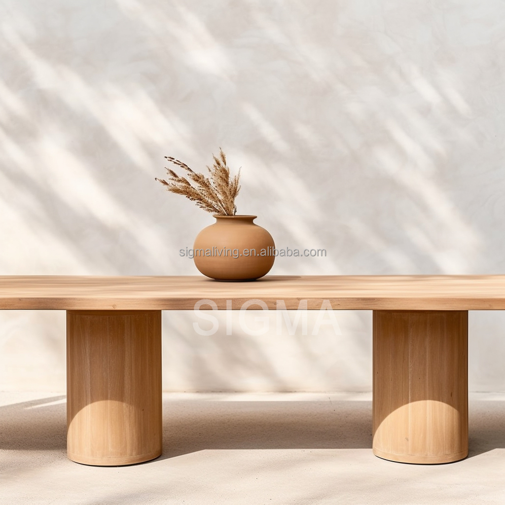 Luxury Exterior  Patio Set Furniture Solid Teak Wood Table And Chair Set Round Dining Tables