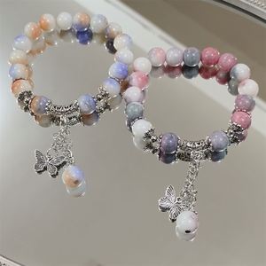 Fashion Elastic Colorful <b>Beads</b> <b>Bracelet</b> Lava Turquoise Crystal Gemstone <b>Beads</b> Elegant Butterfly Pendant Bangles Wedding Gift - Product Image 3
