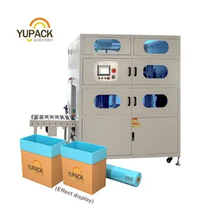 Automatic poly bag inserting machine polybag in crate bag maker and inserter