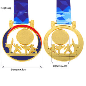 Medallas <span class=keywords><strong>de</strong></span> Kickboxing con Colores Recién Llegados, Diseños Personalizados con Cintas <span class=keywords><strong>de</strong></span> Colores Personalizadas, Medallas <span class=keywords><strong>de</strong></span> <span class=keywords><strong>Taekwondo</strong></span> Económicas - Product Image 3