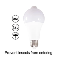Bombilla LED E27 B22 de 5W 7W 9W 12W AC de Plástico con Sensor de Movimiento Infrarrojo, Alto CRI, Certificación RoHS y ETL, Precio de Fábrica