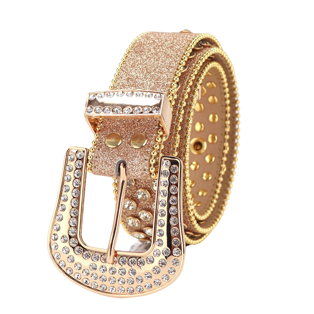 Cintura Con Strass Cintura Da Cowgirl Occidentale Con Borchie In Pelle Con Diamanti In Cristallo Per Jeans Uomo Donna Accessorio Moda - Foto 4