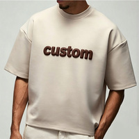 T-shirts pour hommes coupe carrée, grammage lourd 300 g/m², 92 % polyester 8 % élasthanne, impression en relief, épaules tombantes