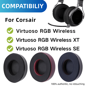 Almohadillas de Gel Refrigerante CORBORS de Repuesto, Molde Privado, para Auriculares <span class=keywords><strong>Corsair</strong></span> <span class=keywords><strong>Virtuoso</strong></span> RGB Wireless XT SE, Cojines de Alta Densidad para Juegos - Product Image 2