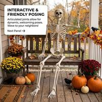 Squelette géant d'Halloween SIPKLR, 7,9 pieds, taille réelle, squelette humain articulé, décoration de jardin extérieure, blanc osseux, accessoire