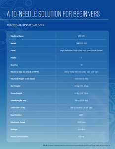 Máquina de Bordar Computarizada <span class=keywords><strong>RICOMA</strong></span> de Una Cabeza con 10 Agujas <span class=keywords><strong>EM</strong></span>, Alta Precisión, Multifuncional, Directo de Fábrica - Product Image 4